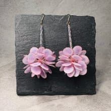 =獨角獸系列= 長款花球 水晶花樹脂花球耳環