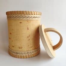 Birch bark box, birch bark canister, tea box
