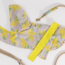 【現貨】粉紫花束+黃色防水布,毛孩斗蓬雨衣,雙面可穿