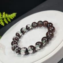 高品質巴西紅色幻影幽靈水晶手串12mm冰透幹淨半盆女熱情活力療愈