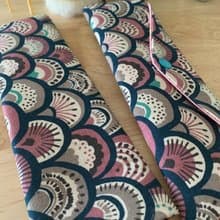 文青風環保純棉筷袋 孔雀開屏  質感原胚 海波彩虹 日本 潮物 收