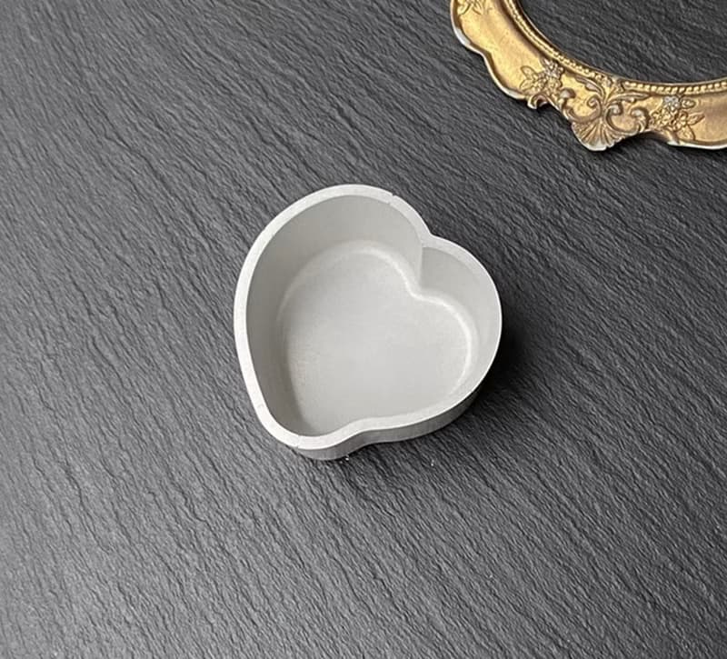 簡約手作灰色愛心水泥飾品盒 收納盒 收納飾品 生日 情人節禮物