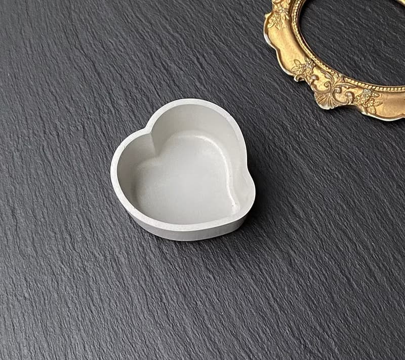 簡約手作灰色愛心水泥飾品盒 收納盒 收納飾品 生日 情人節禮物