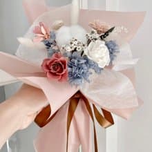 療癒粉 莫蘭迪藍 日本永生玫瑰花束 情人節 母親節