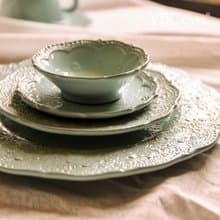 【優惠套組】手工浮雕蕾絲系列單人獨享碗盤餐具9件組(三色挑選)