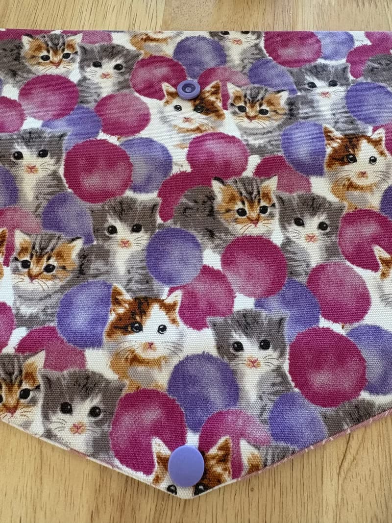 文青風環保純棉筷袋 夢幻貓咪 氣質泡沫紫 日本 潮物 收納 手作餐