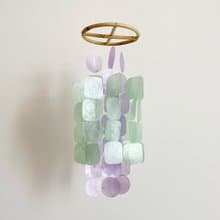 DIY-KIT|Samcheong Hanbok-Violet-Square, Circle| Shell Wind Chime Mobile| #0-362
