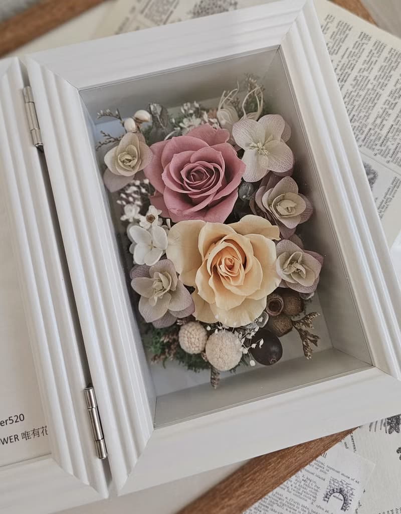 美好時光|永生花相框 母親節 謝師花禮 畢業 結婚 生日 退休 升遷