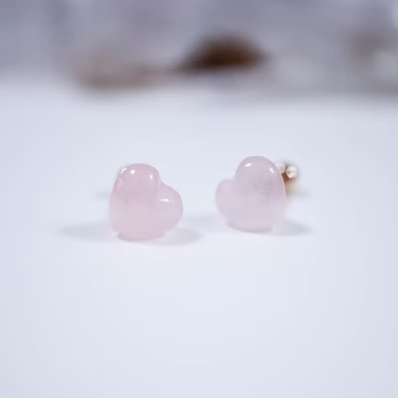 轉珠 粉晶鎖珠 粉水晶 14K 黃K金　玫瑰金 鎖珠耳環 純K金耳環