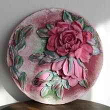 Roses painting, textured wall decor, floral art, gift idea.