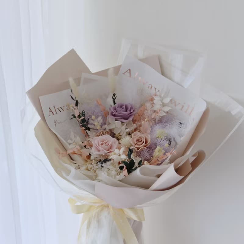 美到窒息的愛系列花束 粉紫玫瑰 / 七夕花束 情人節禮物 求婚花