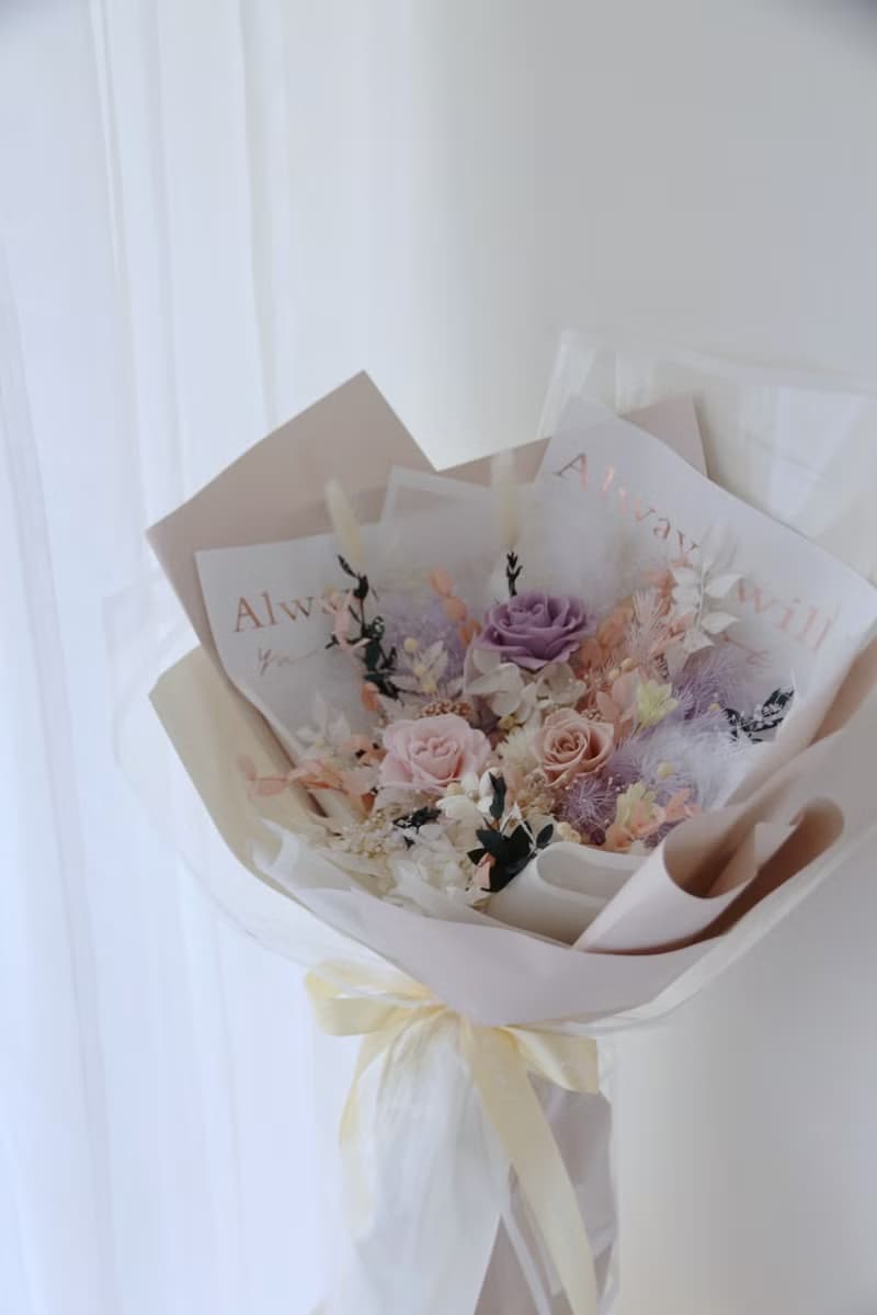 美到窒息的愛系列花束 粉紫玫瑰 / 七夕花束 情人節禮物 求婚花