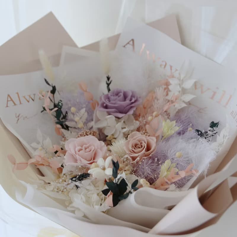 美到窒息的愛系列花束 粉紫玫瑰 / 七夕花束 情人節禮物 求婚花