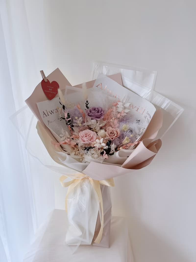 美到窒息的愛系列花束 粉紫玫瑰 / 七夕花束 情人節禮物 求婚花