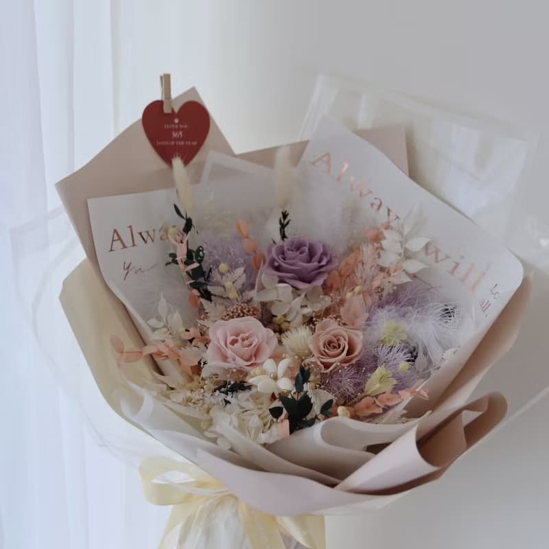 美到窒息的愛系列花束 粉紫玫瑰 / 七夕花束 情人節禮物 求婚花