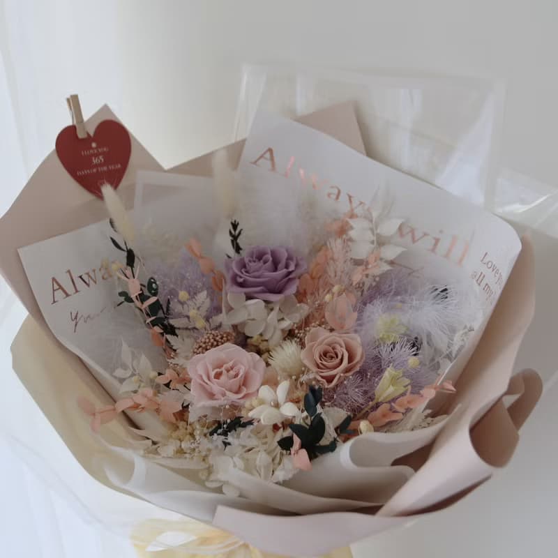 美到窒息的愛系列花束 粉紫玫瑰 / 七夕花束 情人節禮物 求婚花