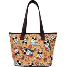 肩背托特包  中容量 /  防潑水 平織緹花 法鬥夏日趣(亮橘)