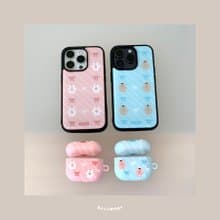 (Bumper Epoxy) Ribbon Bear phonecase - pink / blue 2 color