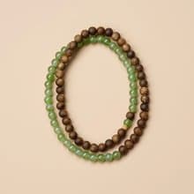 觀松 未時原創4mm鶯歌綠奇楠沉香和田玉碧玉手鏈串珠女精緻禮物