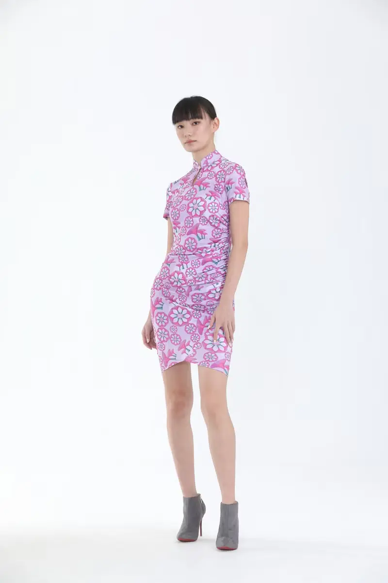 LEONA 濱海灣花園褶皺旗袍
