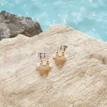 角箱魨 - 實木製耳環 / 海洋系列飾品 (耳勾、耳夾款)