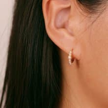 s925銀高級感小珍珠耳圈 18k金色珍珠耳環 女生耳環 媽媽禮物