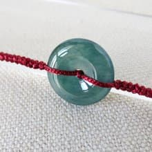 本命年【歲歲平安】冰藍水雪花棉翡翠絲光編織手鍊SW56招財開運