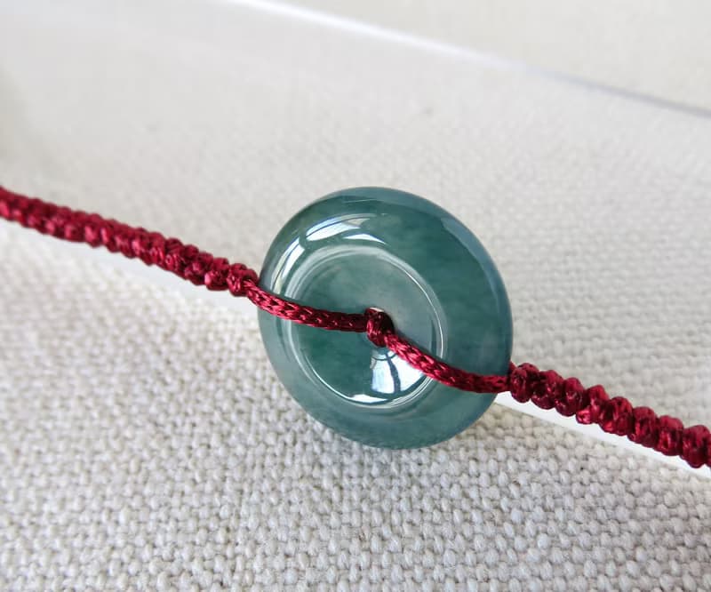 本命年【歲歲平安】冰藍水雪花棉翡翠絲光編織手鍊SW56招財開運