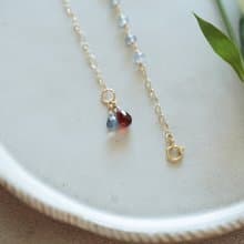 月光圓舞曲手鍊│拉長石 灰月光 石榴石 14KGF注金 豐盛能量 戀愛