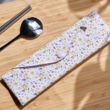 粉黃小花 防水餐具收納袋