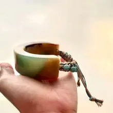 收藏級藍水花玉半鐲設計手串/籽料/藍翡翠珠/編織繩/禮物/配飾