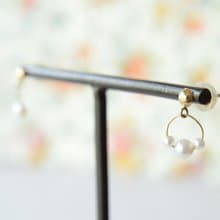 手工珍珠耳環 18K金 日本製造 耳夾耳環