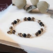 茶晶 黑曜石 月光石 手鍊 礦石水晶