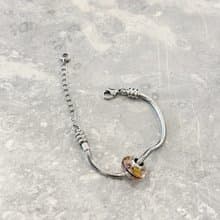 不鏽鋼 黃粉色潘朵拉 胎毛紀念品 蛇骨鏈