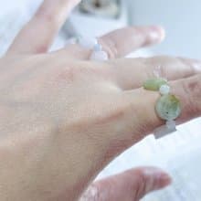 【親翠】天然翡翠 有錢花招財戒環