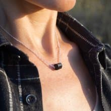 Raw Black Tourmaline Necklace, 925 Silver,  Christmas gift, Scorpio stone