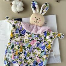 紫色花卉 兔寶寶安撫巾 彌月禮 新生兒禮 嬰兒