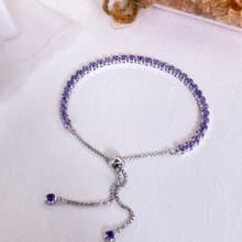 BOLO Chain Amethyst 3MM Silver 25cm  Bracelet