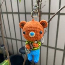 彈吉他的巧克力小熊 吊飾 鑰匙圈