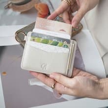 June (Sea salt) :  Multi-card holder, card case, Slim wallet, Cream-White