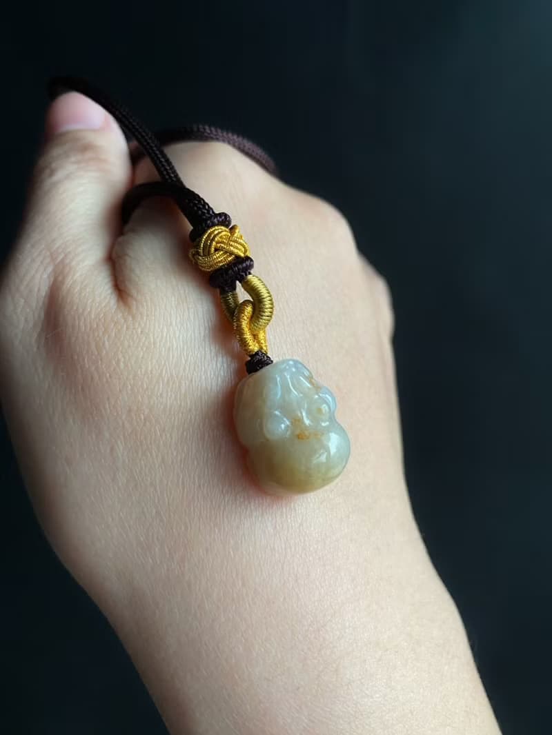 天然緬甸玉 翡翠 黃翡 招財 貔貅 護主 玉墜 項鍊 禮物 長輩禮