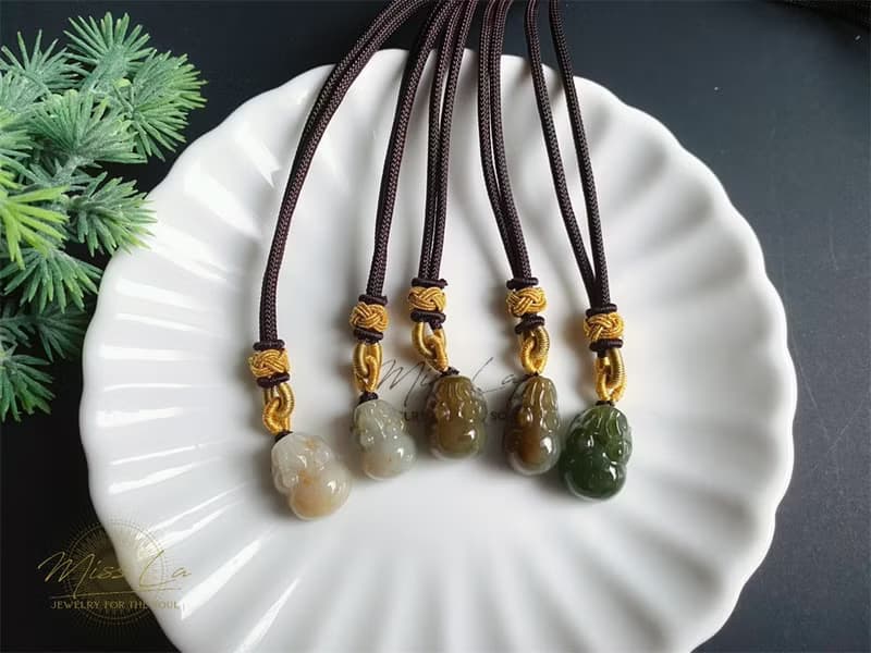 天然緬甸玉 翡翠 黃翡 招財 貔貅 護主 玉墜 項鍊 禮物 長輩禮