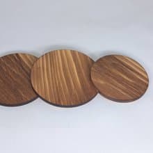 檜木素面深色重油杯墊