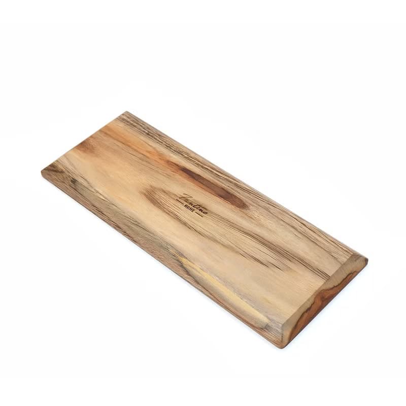 天然柚木餐盤-條紋款 33cm│不上漆原木製長型托盤 露營野餐