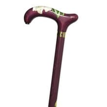 デコパージュステッキ・野薔薇 -Wild Rose-　天然木製一本杖