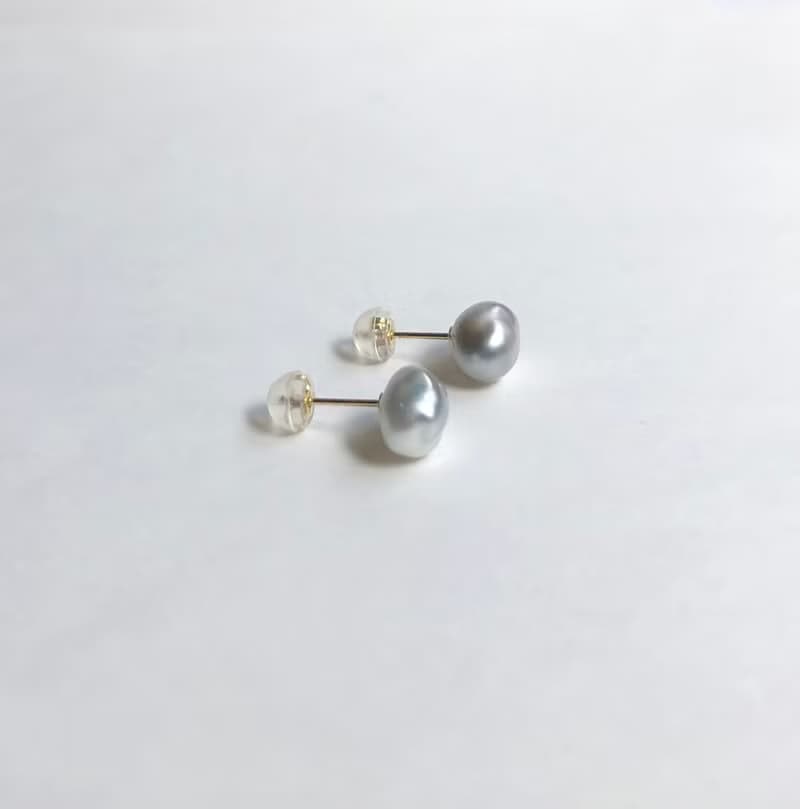 Tahitian  pearl earring K18 stls sea pearl