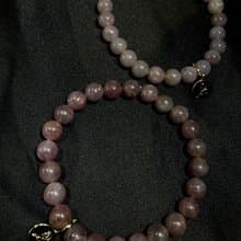 曖。桃花 人緣 紫馬粉 粉晶 手鍊。女巫彩寶