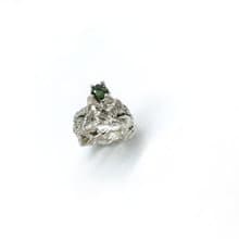 Forêt 綠碧璽 純銀 寬戒指
