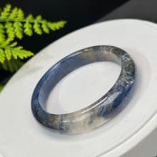高品質 龍鱗雲母藍晶石手鐲 57MM 冰透星光閃片 自我價值喉輪積極