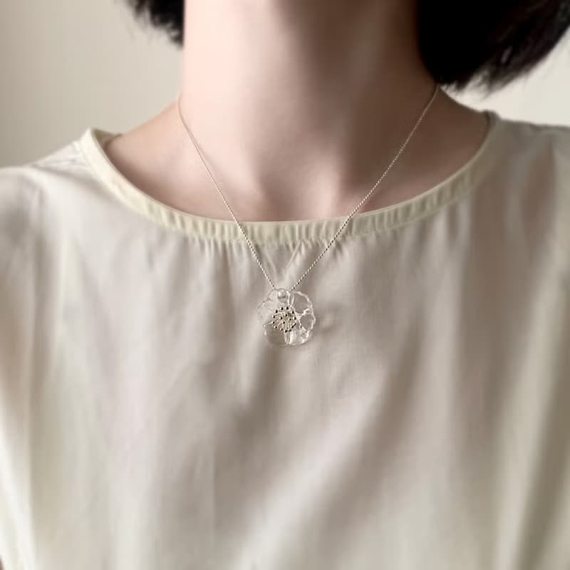 罌粟花 項鍊 戒指 樹脂 教師節 透明 銀飾 禮盒 禮物 生日 情人節